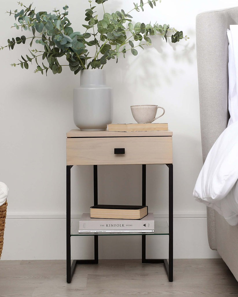 Odele Dark Grey Bedside Table