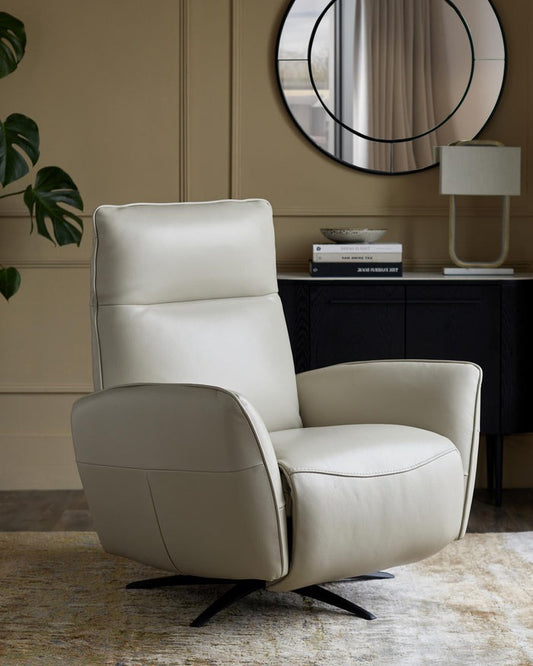Aiden Ivory Fabric Massage Recliner Accent Chair