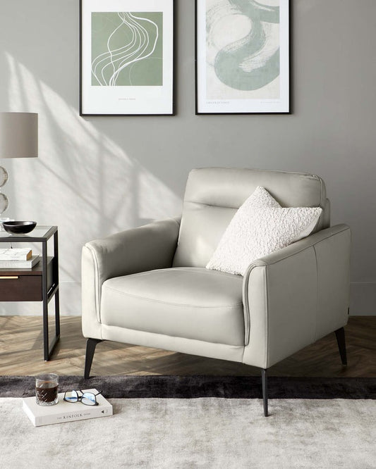 Brooks Light Grey Fabric Armchair