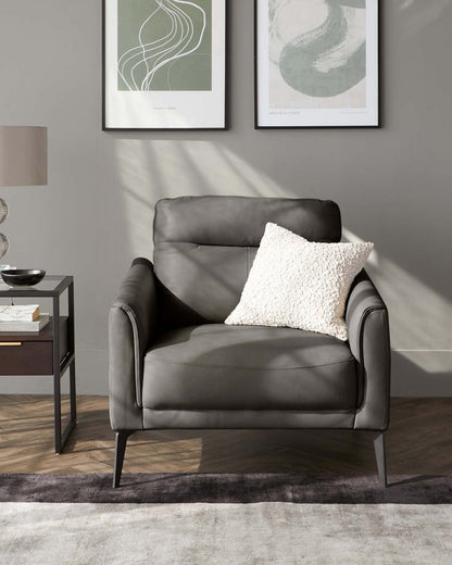 Brooks Light Grey Fabric Armchair