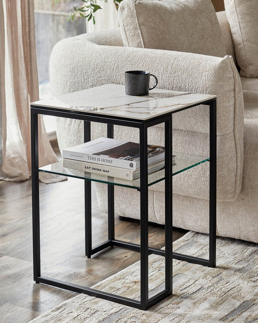 Georgia Natural Ceramic Side Table