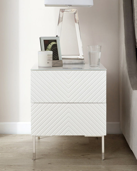 Noah And Brass 2 Drawer Bedside Table
