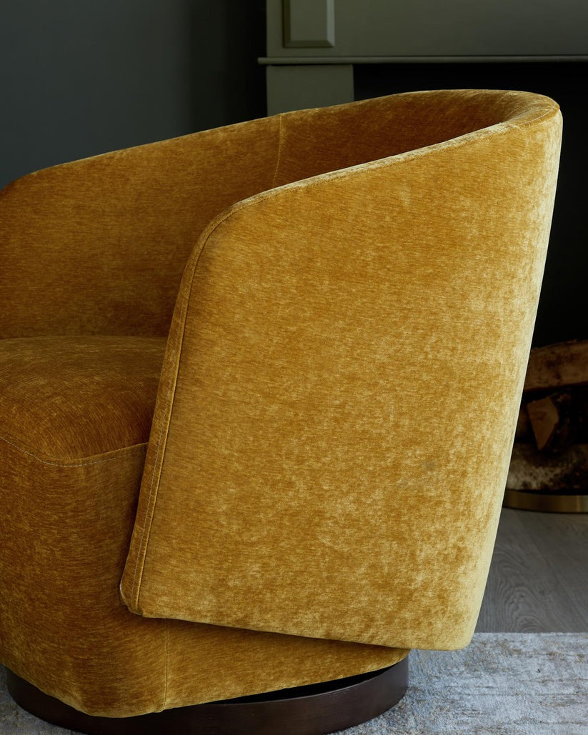 Natalia Chenille Swivel Accent Chair
