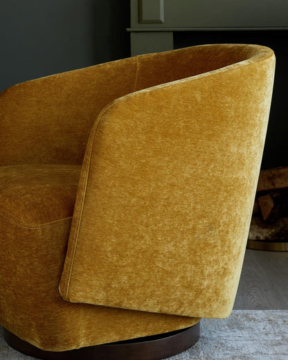 Natalia Chenille Swivel Accent Chair