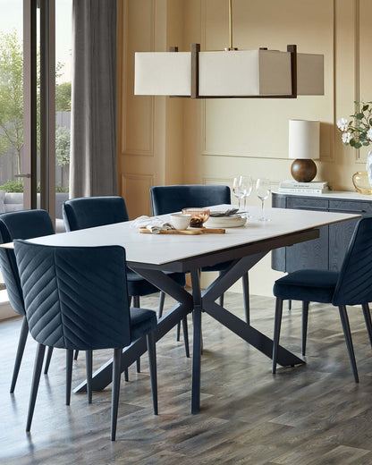 Serena Velvet Metal Dining Chair - 2 Set
