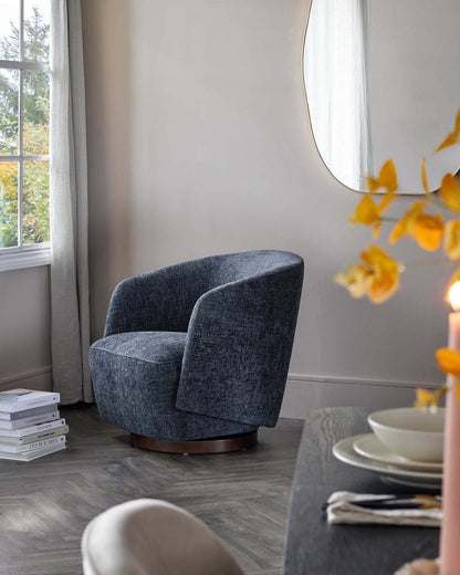 Natalia Chunky Weave Swivel Accent Chair