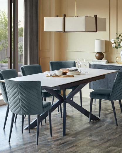 Serena Velvet Metal Dining Chair - 2 Set