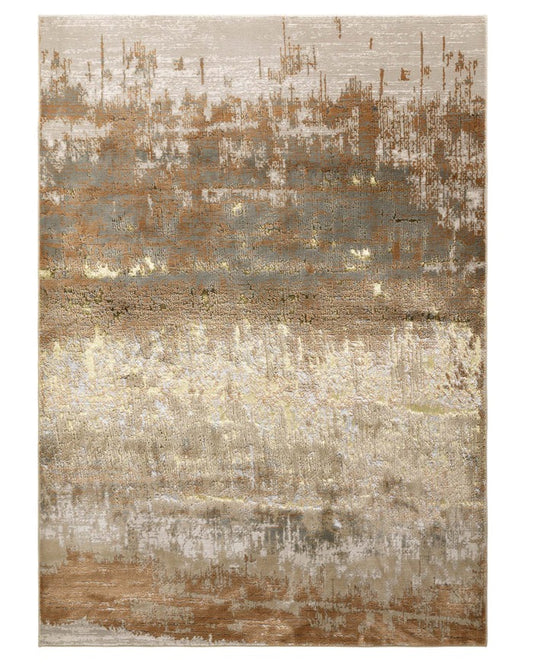Sepia Mixed Metallics Textured Large Rug