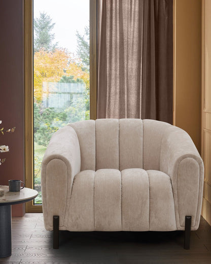 Kendra Champagne Fabric Armchair
