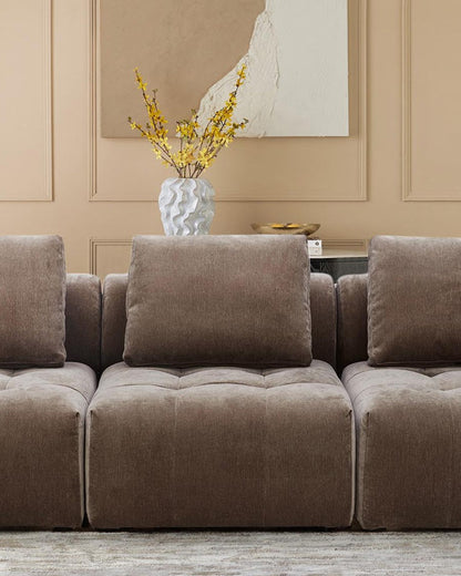Lillian Mocha Fabric Single Sofa Module