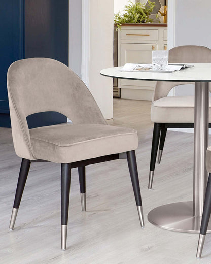 Clover Velvet Stainless Steel Dining Chair - 2 Set
