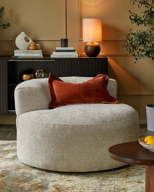 Gianna Chunky Weave Swivel Armchair