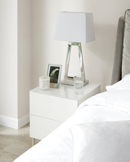 Noah And Brass 2 Drawer Bedside Table
