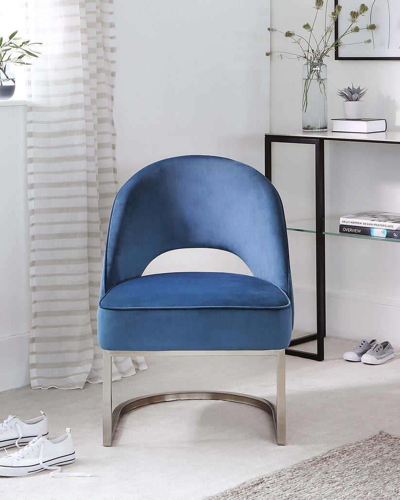 Clover Cantilever Velvet Accent Chair