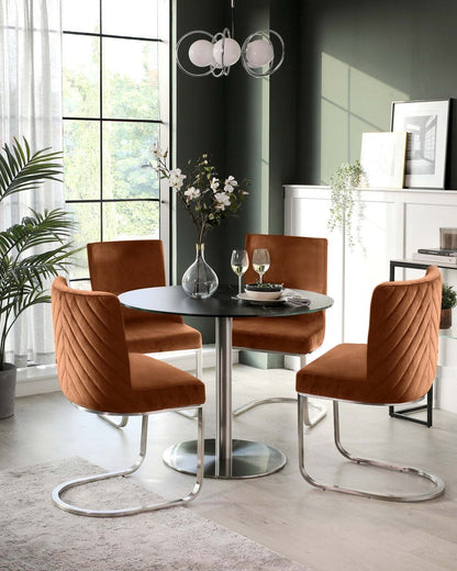 Florin Rust Velvet Dining Chair