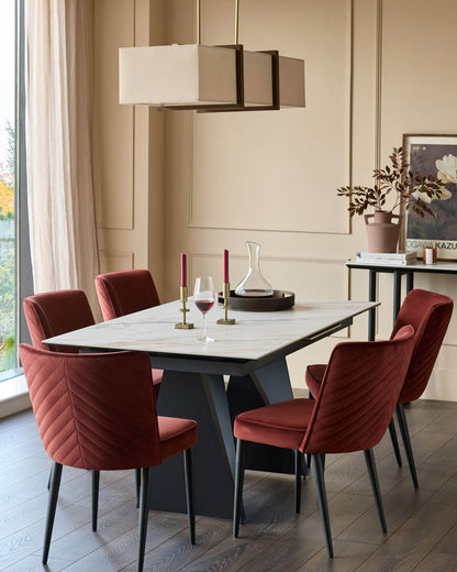 Serena Velvet Metal Dining Chair - 2 Set