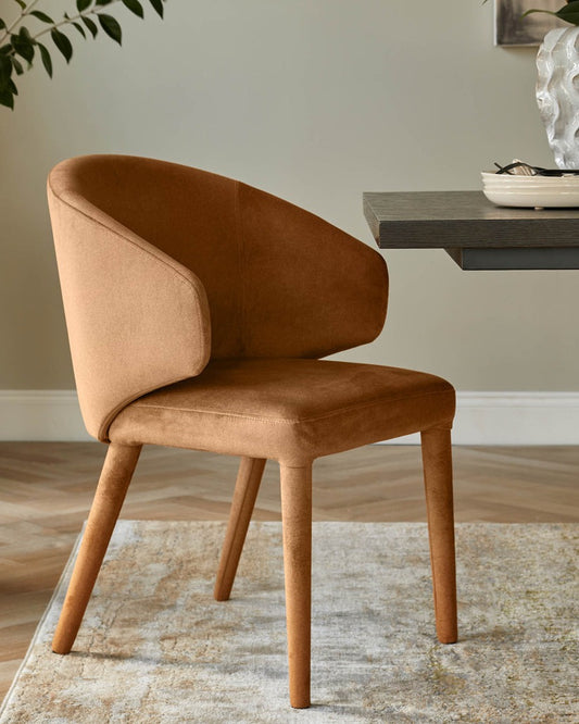 Ethan Caramel Fabric Dining Chair