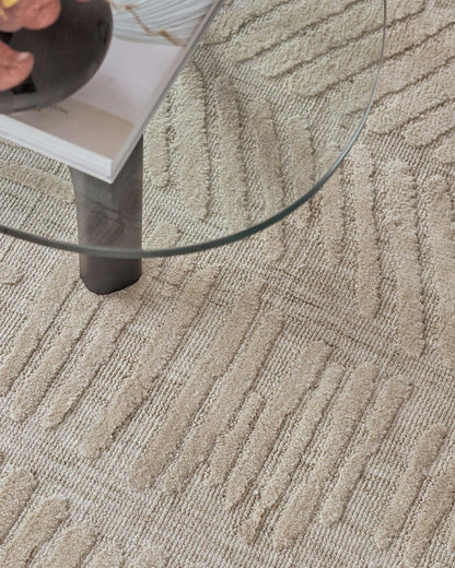 Porcelain Cream Textured Large Rug