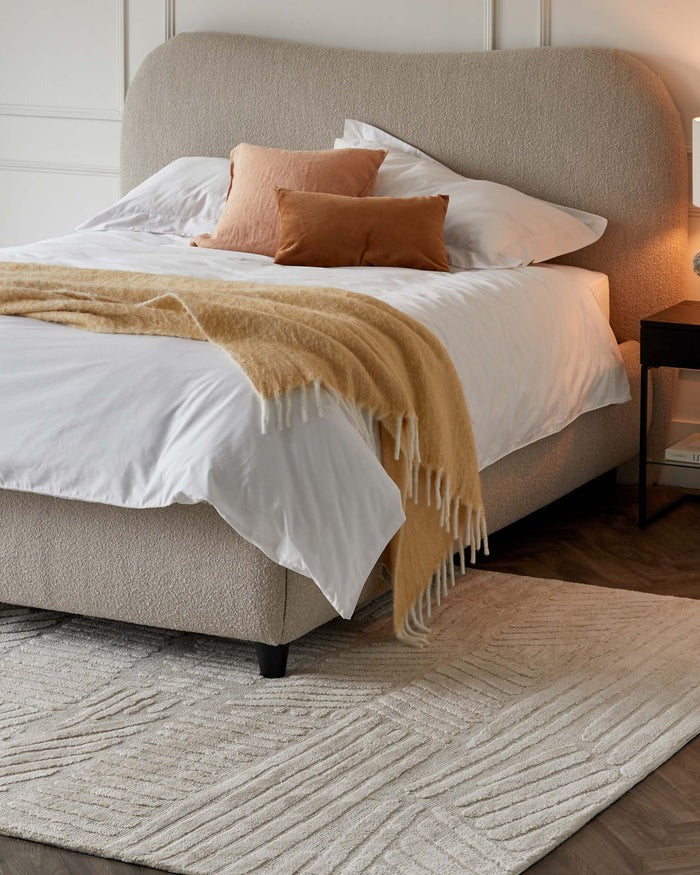 Porcelain Cream Textured Large Rug