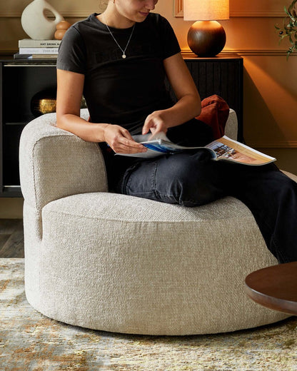 Gianna Chunky Weave Swivel Armchair