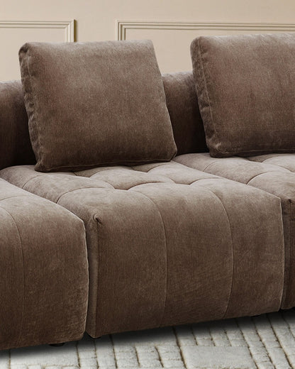 Lillian Mocha Fabric Single Sofa Module