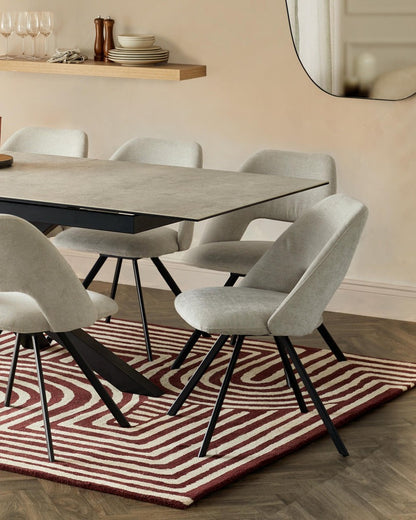 Lottie Mid Grey Soft Weave Swivel Black Metal Chair