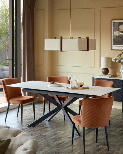 Serena Velvet Metal Dining Chair - 2 Set