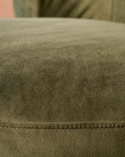 Gianna Olive Green Velvet Swivel Armchair
