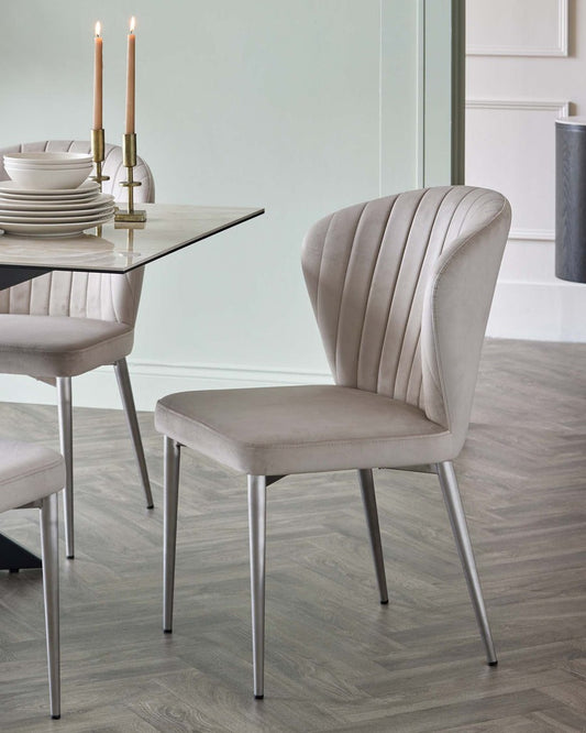 Harper Plush Velvet Stainless Steel Dining Chair - 2 Set