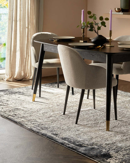 Distressed Natural Textured Large Rug