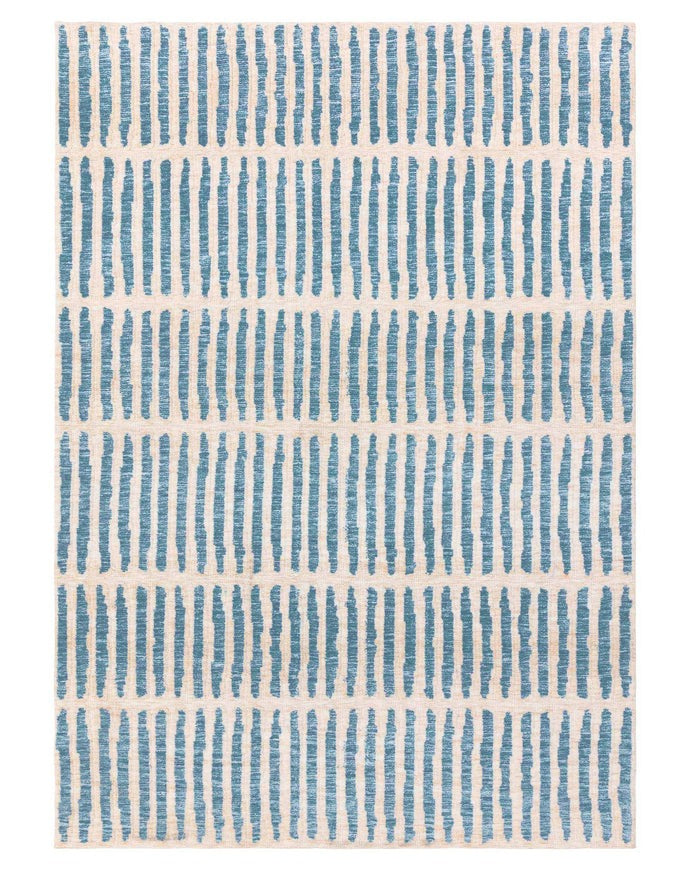 Raine Cream And Blue Eextured Large Rug