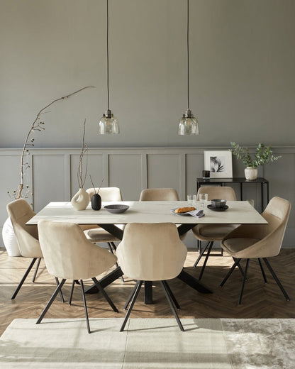 Cleo Velvet Swivel Chair