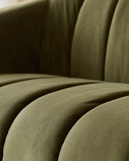 Kendra Olive Green Velvet Armchair