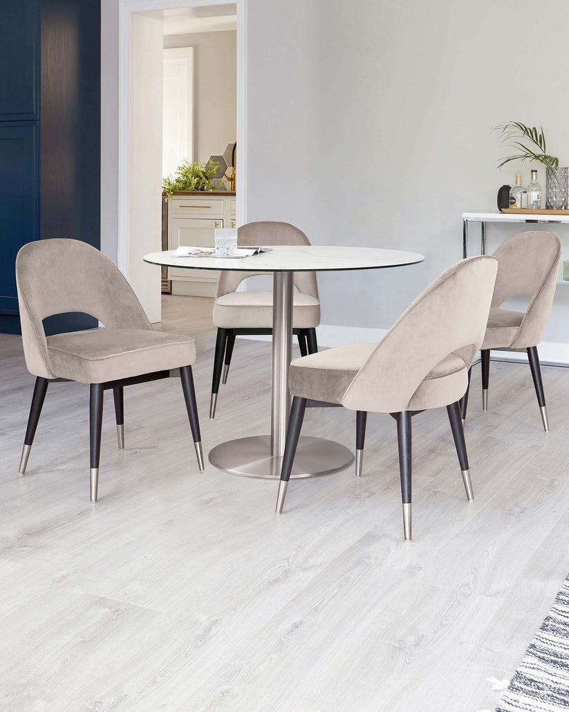 Clover Velvet Stainless Steel Dining Chair - 2 Set