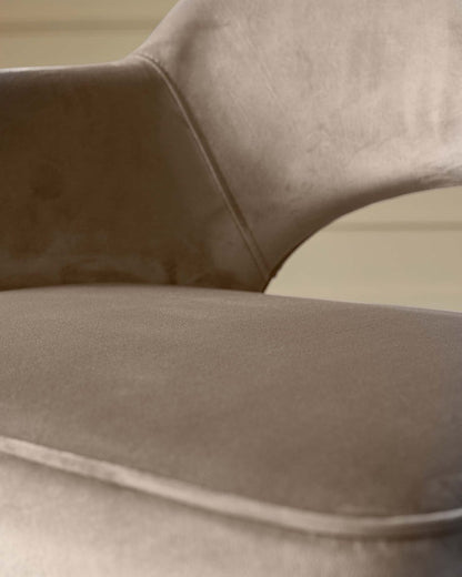Clover Velvet & Brushed Brass Dining Armchair