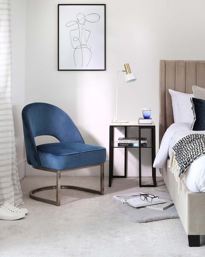 Clover Cantilever Velvet Accent Chair