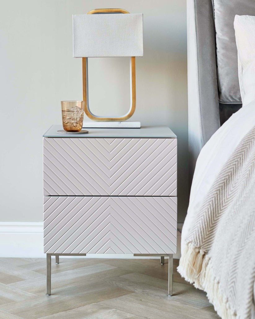 Noah And Brass 2 Drawer Bedside Table