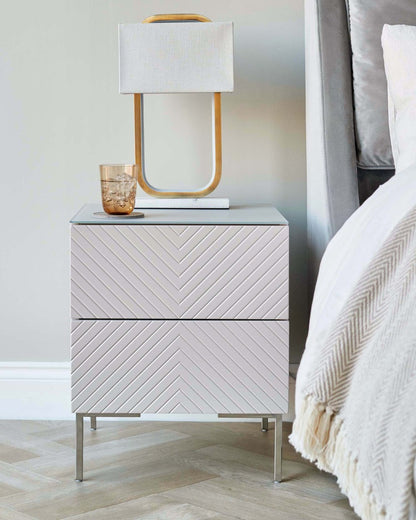 Noah And Brass 2 Drawer Bedside Table