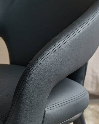 Heath Black Faux Leather Dining Chair