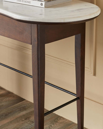 Reagan Dark Mango Wood Marble Top Dressing Table