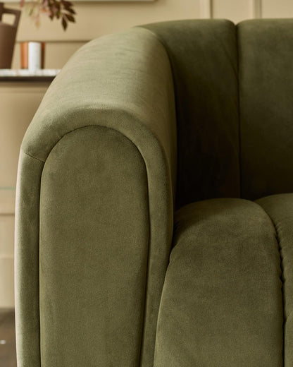 Kendra Olive Green Velvet Armchair