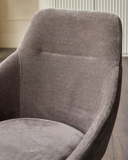 Cleo Mocha Fabric Swivel Dining Chair
