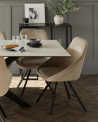 Cleo Velvet Swivel Chair