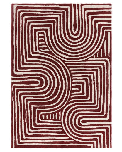 Abstract Swirl Ochre Wool Medium Rug