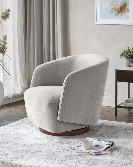 Natalia Chenille Swivel Accent Chair