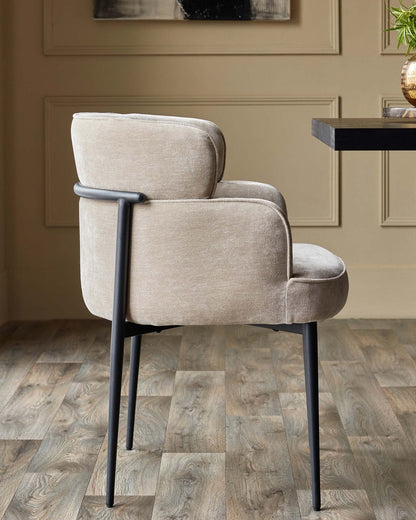 Felix Champagne Chenille Dining Chair - 2 Set