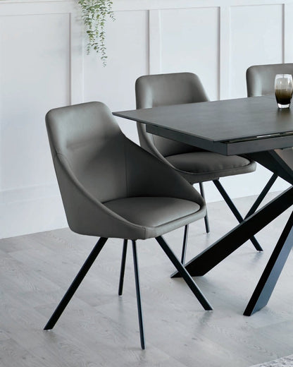 Cleo Faux Leather Swivel Chair