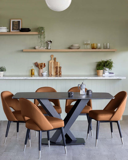 Clover Faux Leather Dining Chair - 2 Set