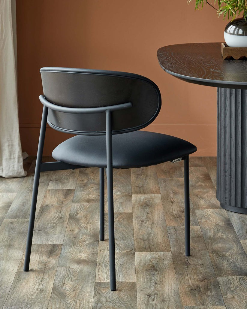 Cree Black Faux Leather Dining Chair - 2 Set