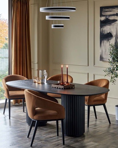 Heath Dual Tone Fabric Dining Chair - 2 Set